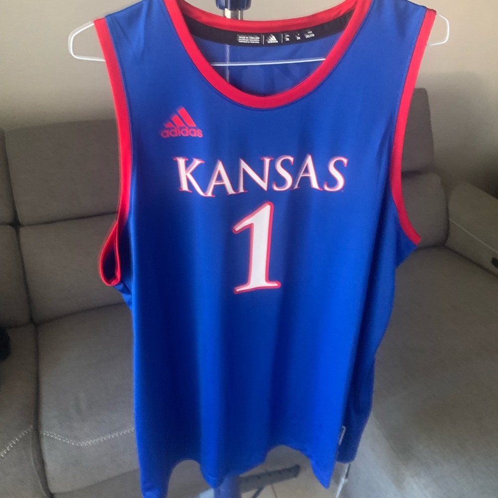 Adidas Kansas Jayhawks Replica Swingman basketball Jersey  Sz 2XL NWT